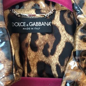 Dolce Gabbana leopard silk trench coat coated.